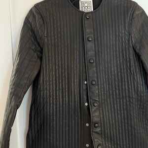 Toteme Linear Quilted Leather Jacket / size 34 / NWT